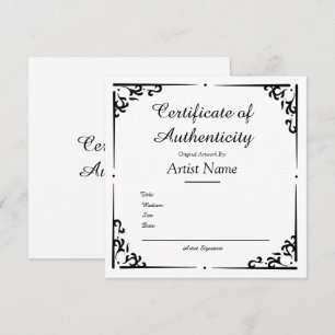 authenticiteitscertificaat voor kunst