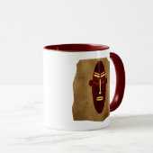 Authentiek Aboriginal abstract gezicht Mok (Voorkant rechts)