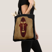 Authentiek Aboriginal abstract gezicht Tote Bag (Dichtbij)