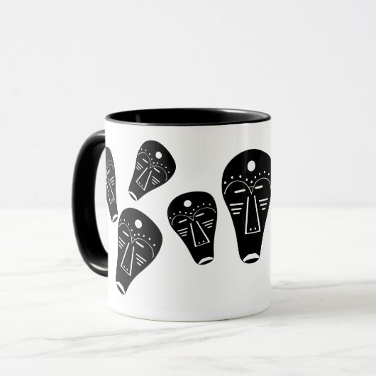 Authentiek Aboriginal abstract masker Mok (Voorkant links)