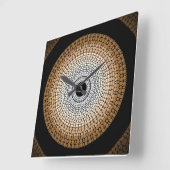 Authentiek Aboriginal muur-klok met 'Ancestral Lan Vierkante Klok (Hoek)