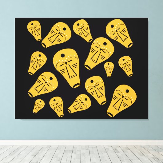 Authentiek abstract modern masker canvas afdruk (Insitu (Houten vloer))