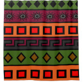 authentiek Afrikaans gekleurd patroon Douchegordijn (Voorkant)