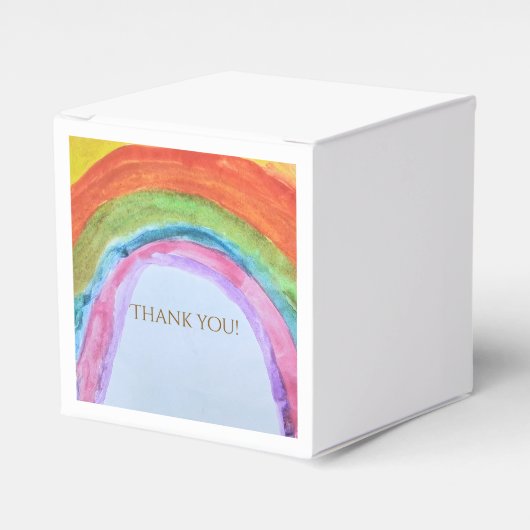 Authentiek Aquarel Boho Regenboog Bedankdoosjes (Voorkant Zijde)