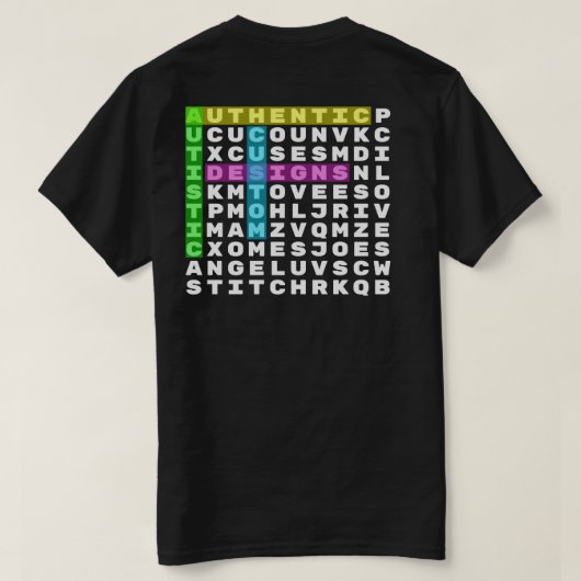 Authentiek Autistisch T-shirt (Design achterkant)