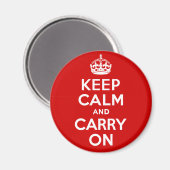 Authentiek Blijf kalm en ga door met origineel roo Magneet (Voorkant / Achterkant)