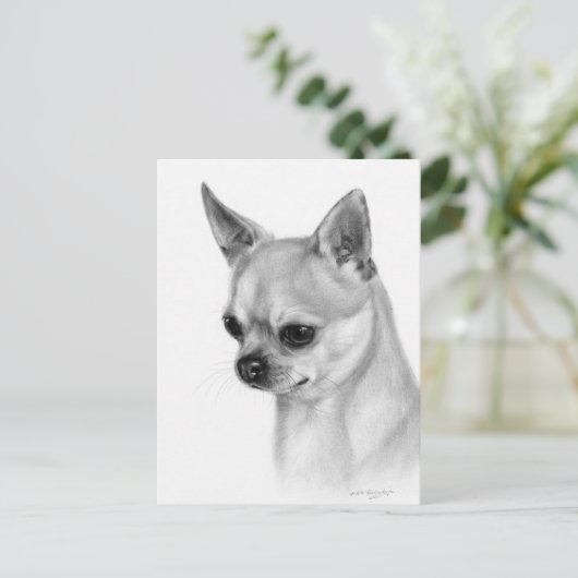 Authentiek Chihuahua kunstwerk Briefkaart (Staand voorkant)