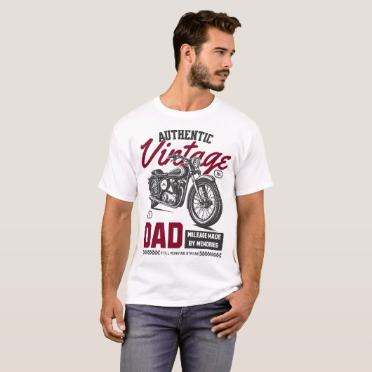 Authentiek  Dad Motorfiets T-shirt – Classic (Voorkant volledig)