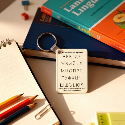 Authentiek educatief Bulgaars Cyrillisch alfabet  Sleutelhanger