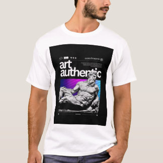 Authentiek Griekse Beeldhouwkunst Synthwave Heren T-shirt