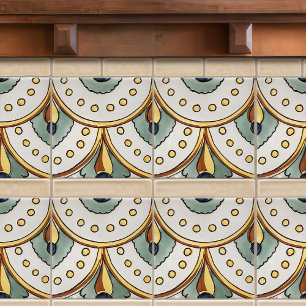 Authentiek handgeschilderde bloem majolica Spanje Tegeltje