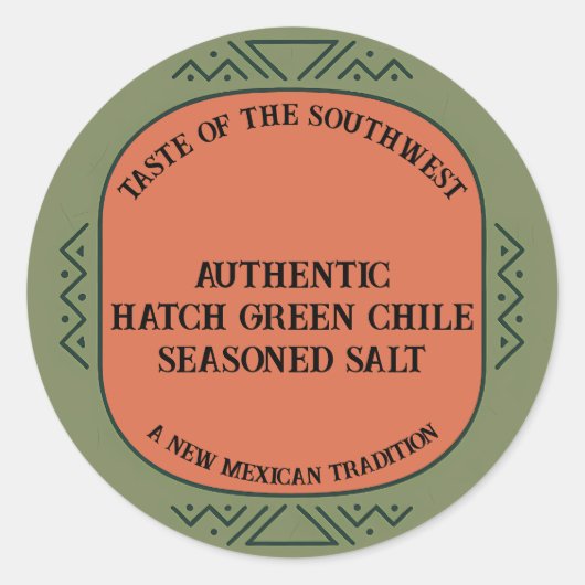 Authentiek Hatch Green Chile aangepast specerijenl Ronde Sticker (Voorkant)