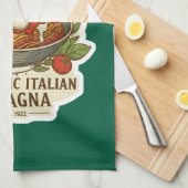Authentiek Italiaans Lasagna Label uit het verlede Theedoek (Quarter Fold)
