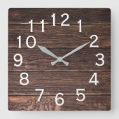 Authentiek kijkend Donkerhout Vierkante Klok (Voorkant)