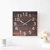 Authentiek kijkend Donkerhout Vierkante Klok (Huis)