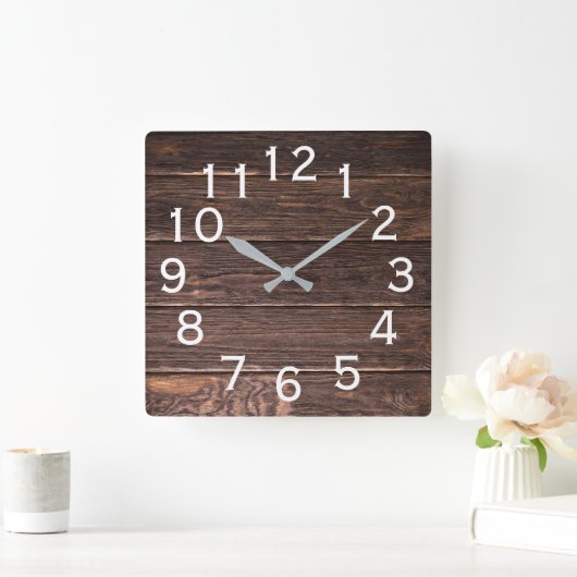Authentiek kijkend Donkerhout Vierkante Klok (Huis)