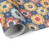 Authentiek Marokkaans geïnspireerd kleurrijk patro Cadeaupapier (Rol Hoek)