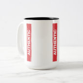 Authentiek Merk Tweekleurige Koffiemok (Voorkant links)