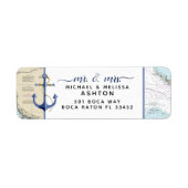 Authentiek Nautical Chart Anchor Script | Florida Etiket (Voorkant)