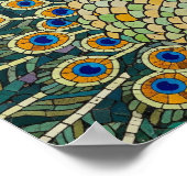 Authentiek pauw mozaïek poster (Hoek)