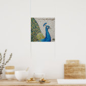 Authentiek pauw mozaïek poster (Keuken)