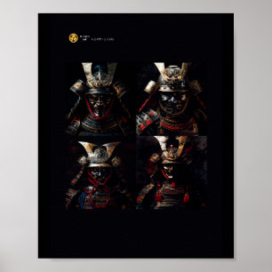 Authentiek Poster Samurai Armor Kunstwerk muurkuns