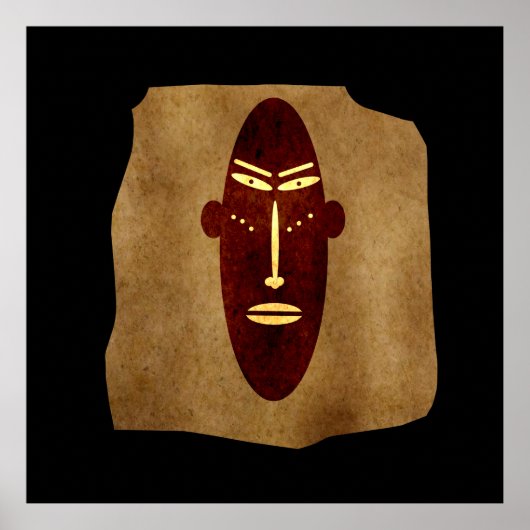 Authentiek primitief abstract masker poster (Voorkant)