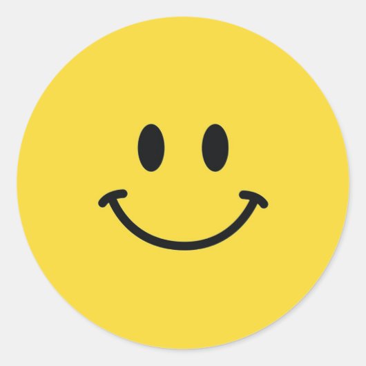 Authentiek Smiley Gezicht Ronde Sticker (Voorkant)