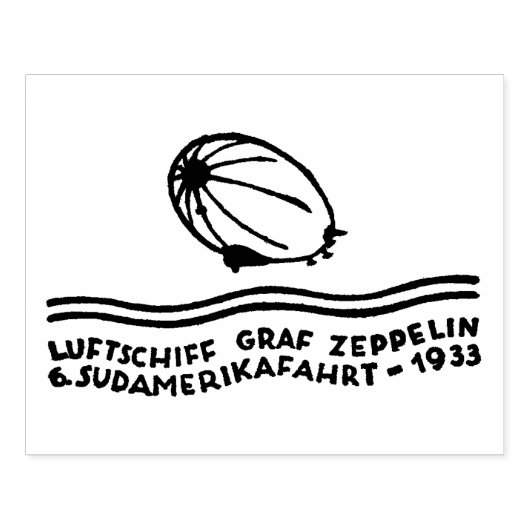 Authentieke 1933 Duitse Zeppelin Airmail Art Stamp Rubberstempel (Afrduk)