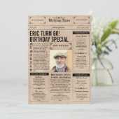 Authentieke 60e Verjaardag krant Hoesje Foto Kaart (Staand voorkant)