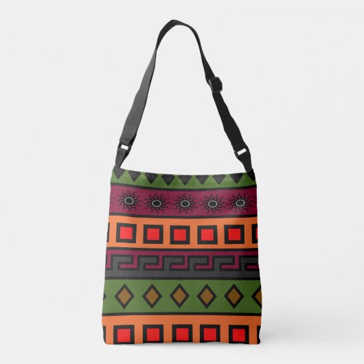 authentieke afrikaanse stam  crossbody tas (Achterkant)