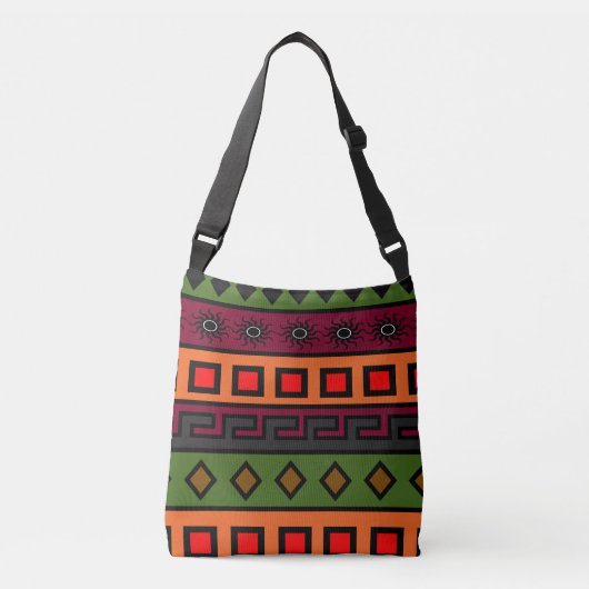 authentieke afrikaanse stam crossbody tas (Voorkant)