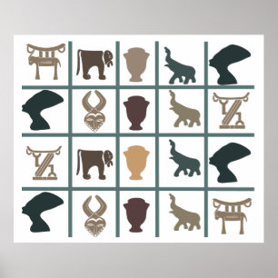 authentieke afrikaanse stam  poster