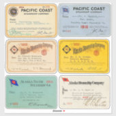 Authentieke Alaska en Pacific Steamship Pass 1900s Sticker (Vel)