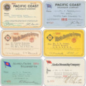 Authentieke Alaska en Pacific Steamship Pass 1900s Sticker (Voorkant)