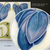 Authentieke Art Nouveau John Barratt Majolica Flor Tegeltje