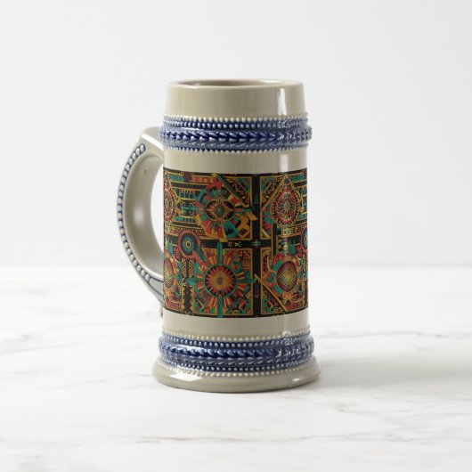 Authentieke Azure "Aztec Dream" 650ml Stein Bierpul (Voorkant links)