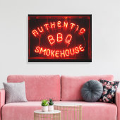 authentieke BBQ rookhoes neon signage Canvas Afdruk (Insitu (Woonkamer))