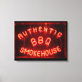 authentieke BBQ rookhoes neon signage Canvas Afdruk (Voorkant)