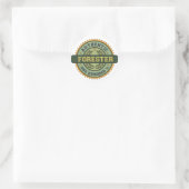 Authentieke boswachter ronde sticker (Tas)