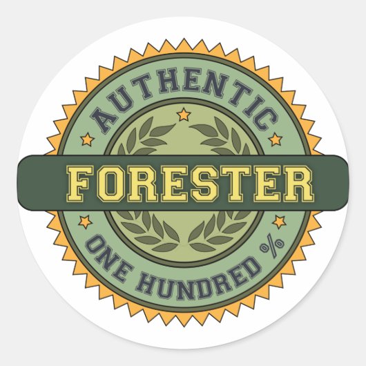 Authentieke boswachter ronde sticker (Voorkant)
