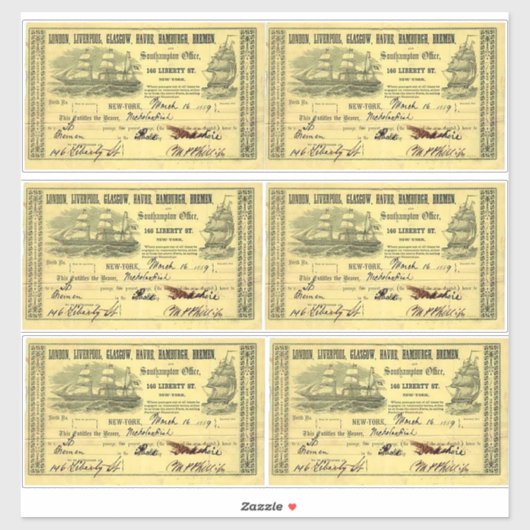 Authentieke Britse Stoomschip Pass Vintage Travel Sticker (Vel)