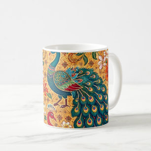 Authentieke Ceylon Pauw Batik -Sri Lanka Koffiemok