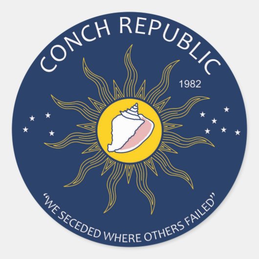 Authentieke Conch Republic VERMIJD NEP Ronde Sticker (Voorkant)