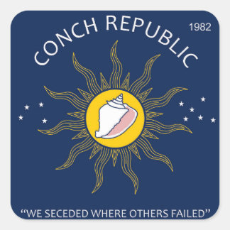 Authentieke Conch Republic VERMIJD NEP Vierkante Sticker