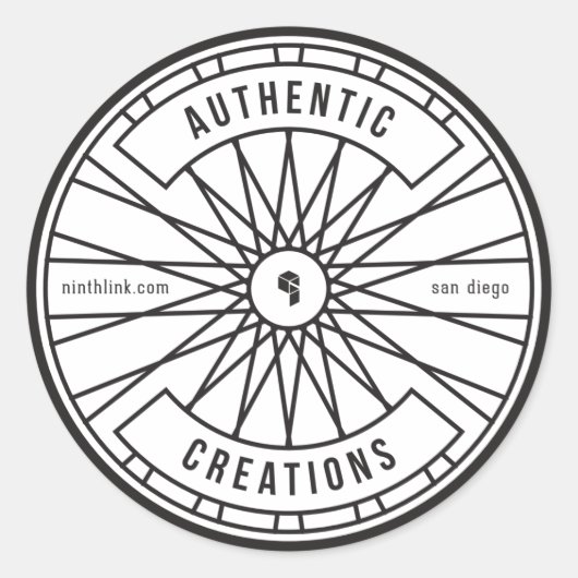 Authentieke Creaties Ronde Sticker (Voorkant)