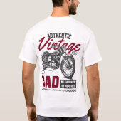 Authentieke  Dad Motorfiets terug print T-shirt (Achterkant)