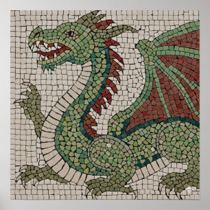 Authentieke Dragon Mosaic Poster