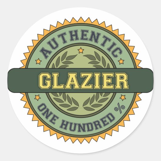 Authentieke Glazier Ronde Sticker (Voorkant)
