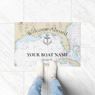 🌊⚓ Authentieke Golf van Mexico Nautical Deurmat